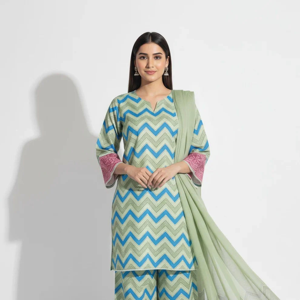Limelight - Winter 3PC Karandi Digital Print Dress - VL1208