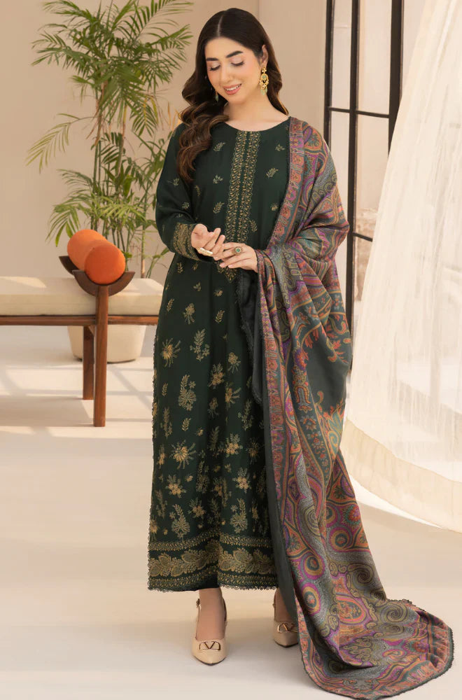 Mohagni - Winter 3PC Dhanak Embroidered Suit - VL1132