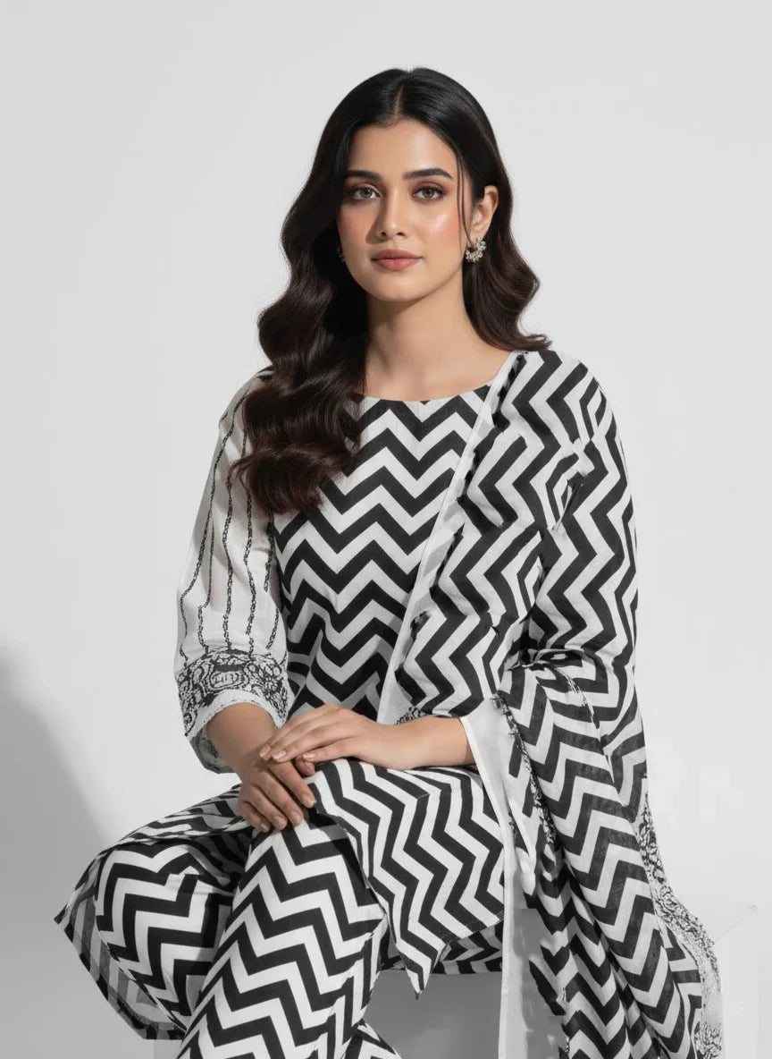 Limelight - Winter 3PC Karandi Digital Print Dress - VL1211