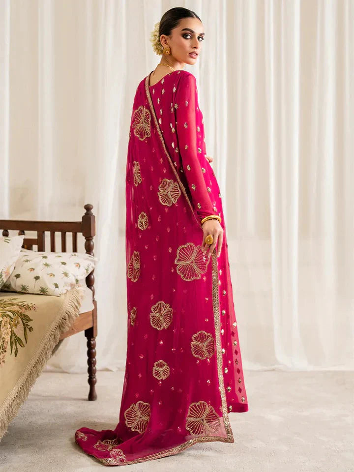 Iznik - Chiffon 3 Piece Sequin Embroidered Dress - VL1186