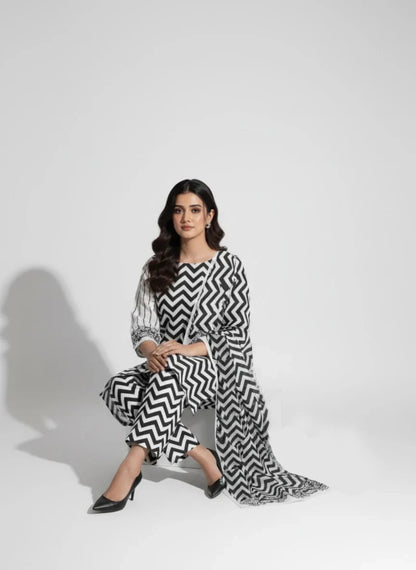 Limelight - Winter 3PC Karandi Digital Print Dress - VL1211