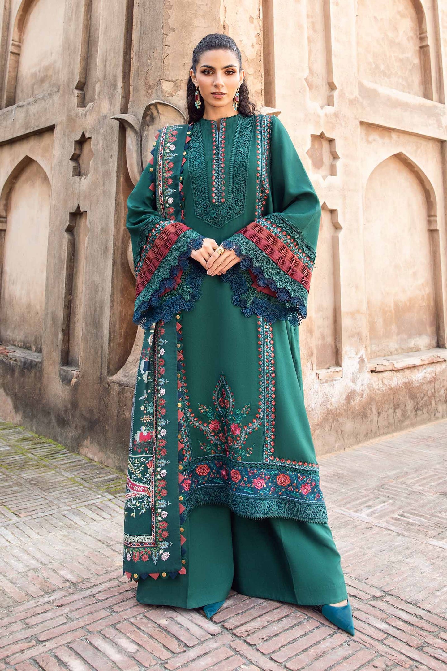 Mohagni - Winter 3PC Dhanak Embroidered Suit - VL1136