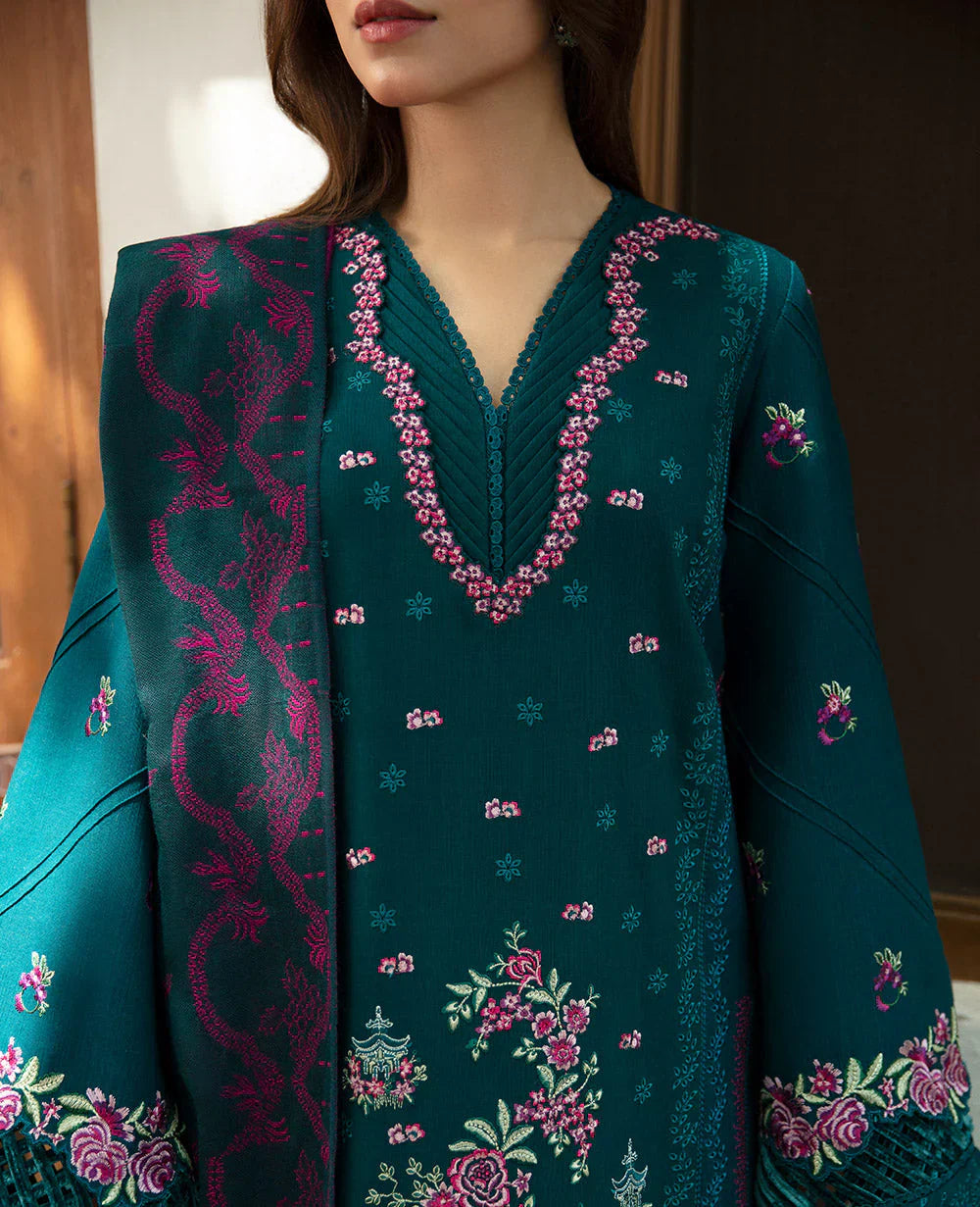 Sobia Nazir - Winter 3PC Dhanak Embroidered Suit - VL1148