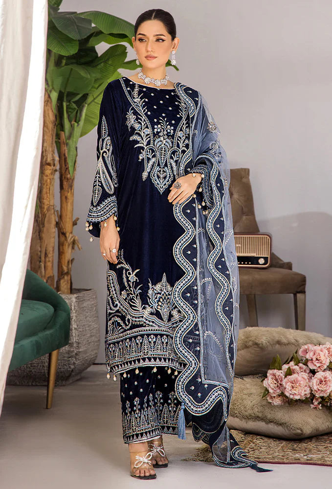 Cross Stitch - Velvet Dress with Embroidered Dupatta - VL949