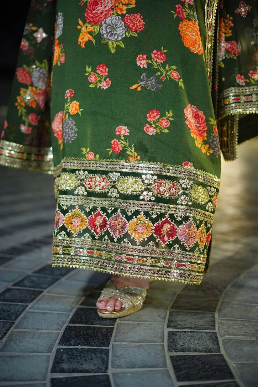 Veezal - Heavy Embroidered Silk 3 Pc Suit - VL1163