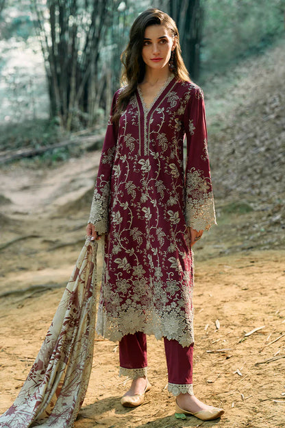 Asim Jofa, unstitched 3 piece embroidered Lawn summer suit - VL1046