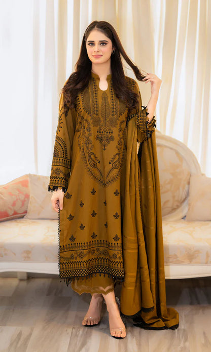 Baroque - 3PC Lawn Embroidered Suit - VL1021