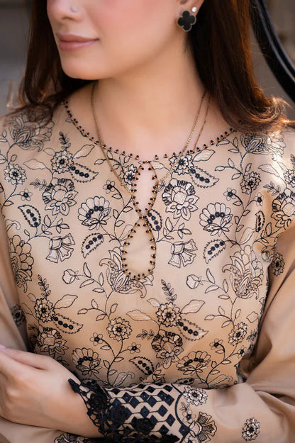 Jade - 3PC Dhanak Chickenkari Embroidered Suit - VL1035