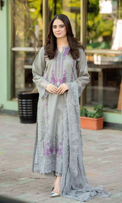 Mushq - 3PC Lawn ChickenKari Embroidered Suit - VL1022