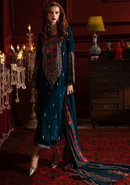 Asim Jofa - 3pc Embroidered Velvet Dress - VL988