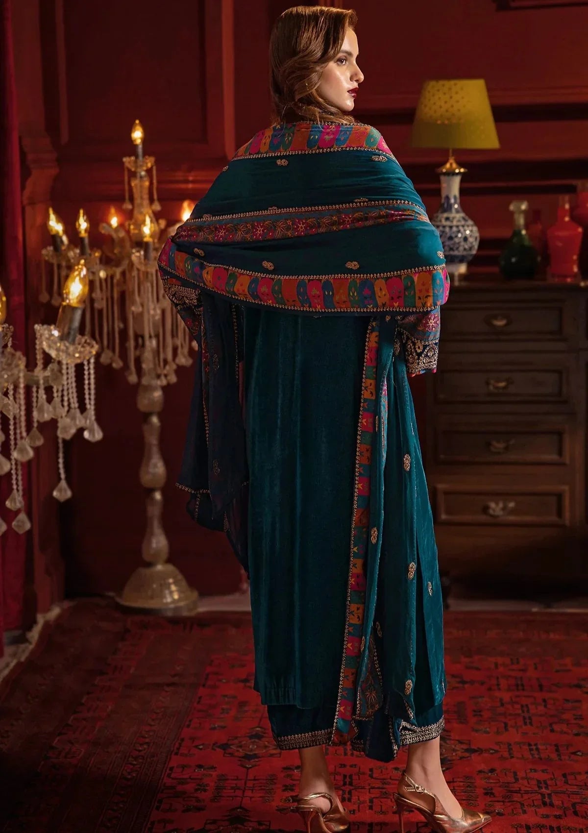 Asim Jofa - 3pc Embroidered Velvet Dress - VL988