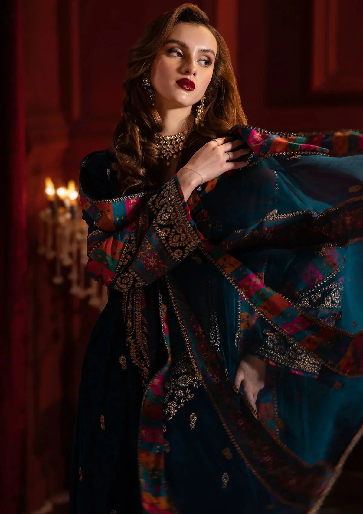 Asim Jofa - 3pc Embroidered Velvet Dress - VL988