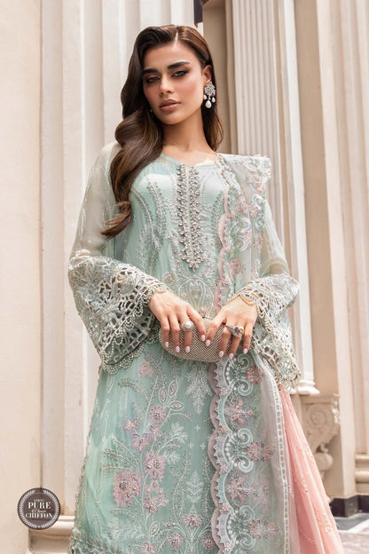 3PC Organza Heavy Embroidered Shirt With Embroidered Organza Dupatta VL906