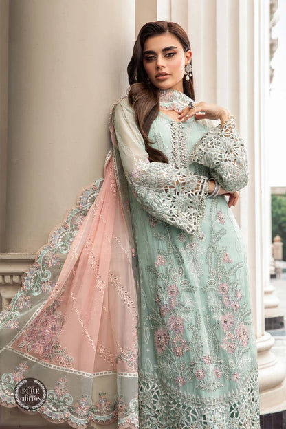 3PC Organza Heavy Embroidered Shirt With Embroidered Organza Dupatta VL906