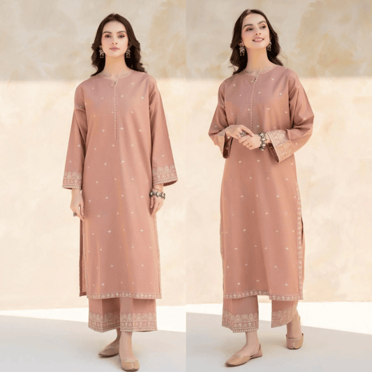 Zara shahjahan 2Pc Embroidered Lawn Suite With Fully Embroidered trouser VL924 )