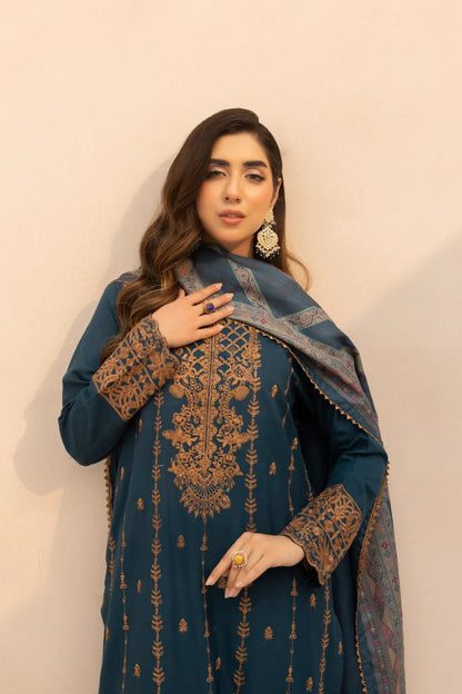 Mohagni - Winter 3PC Dhanak Embroidered Suit - VL1134