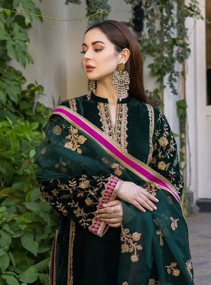 Zainab Chottani - Embroidered Velvet Dress - VL987