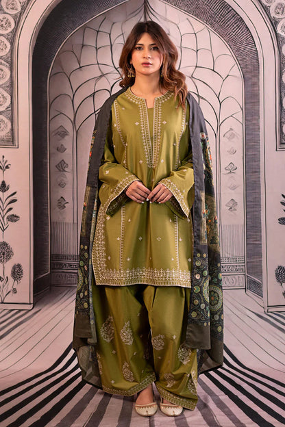 URGE-3PC DHANAK EMBROIDERED SUIT - VL1131
