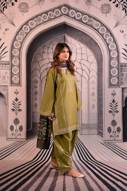 URGE-3PC DHANAK EMBROIDERED SUIT - VL1131