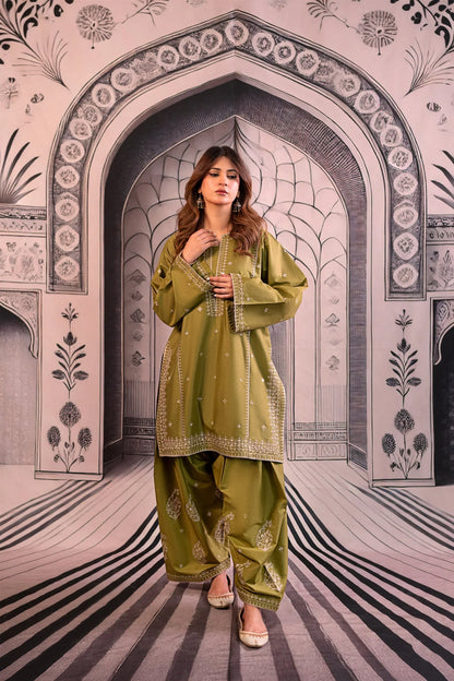 URGE-3PC DHANAK EMBROIDERED SUIT - VL1131