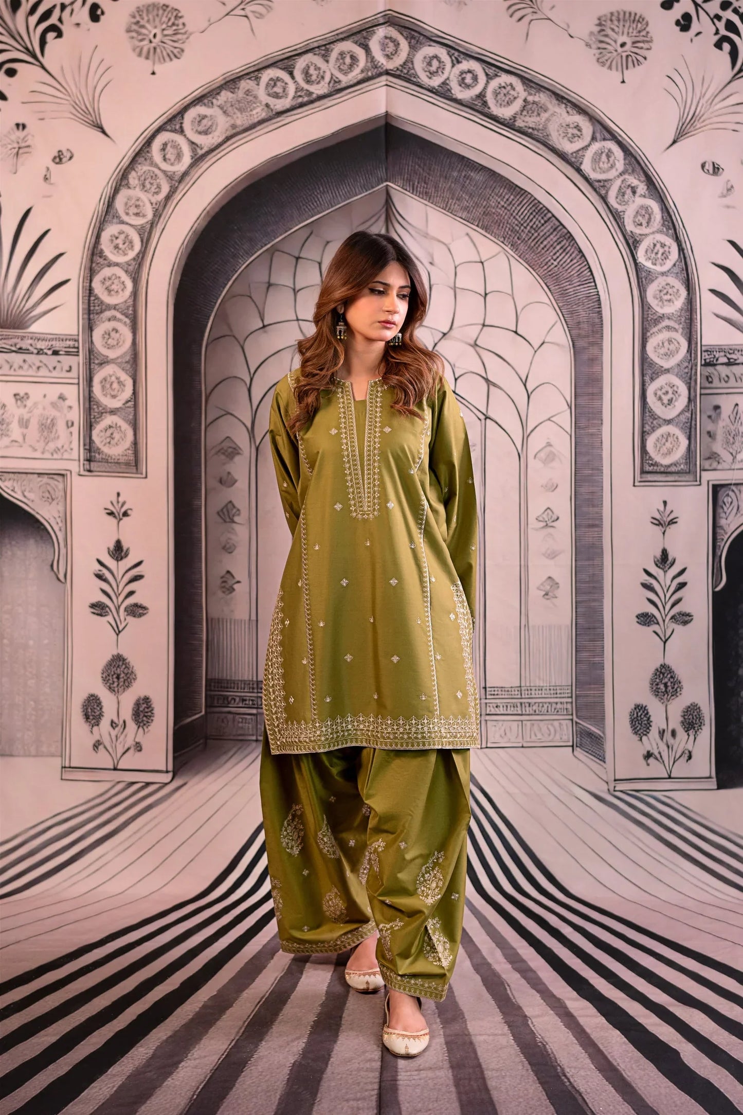 URGE-3PC DHANAK EMBROIDERED SUIT - VL1131