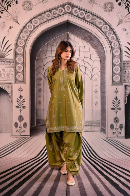 URGE-3PC DHANAK EMBROIDERED SUIT - VL1131