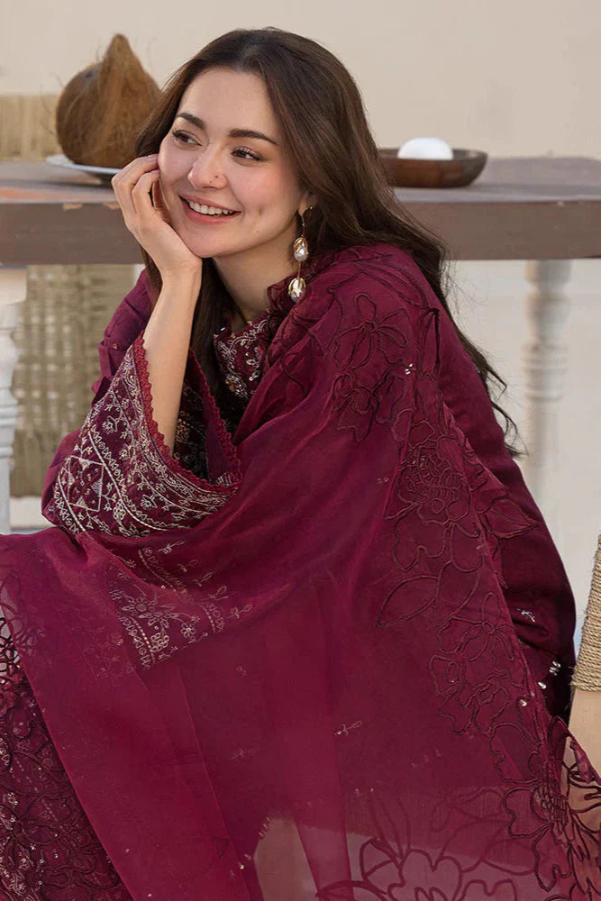 Velvet 3-Piece Dress with Embroidered Organza Dupatta - VL948