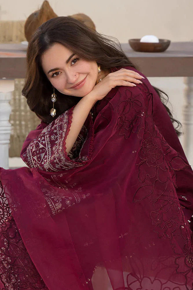 Velvet 3-Piece Dress with Embroidered Organza Dupatta - VL948