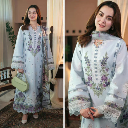 Qalamkar - 3PC Lawn ChickenKari Embroidered Suit - VL936