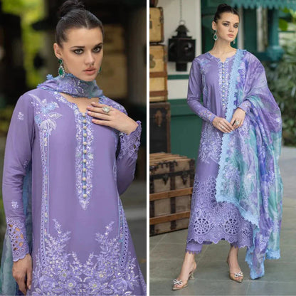 Mushaq - 3PC Chickan Kari Embroidered Dhanak Suit. VL908