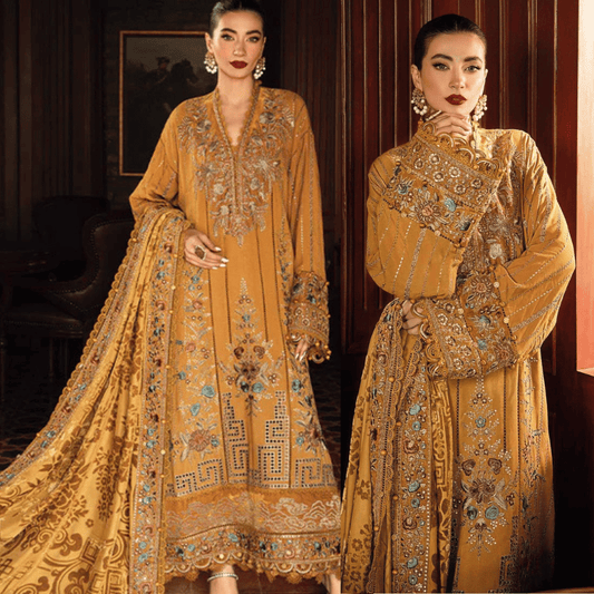 Maria B. 3PC DHANAK HEAVY EMBROIDERED SUIT- VL1116
