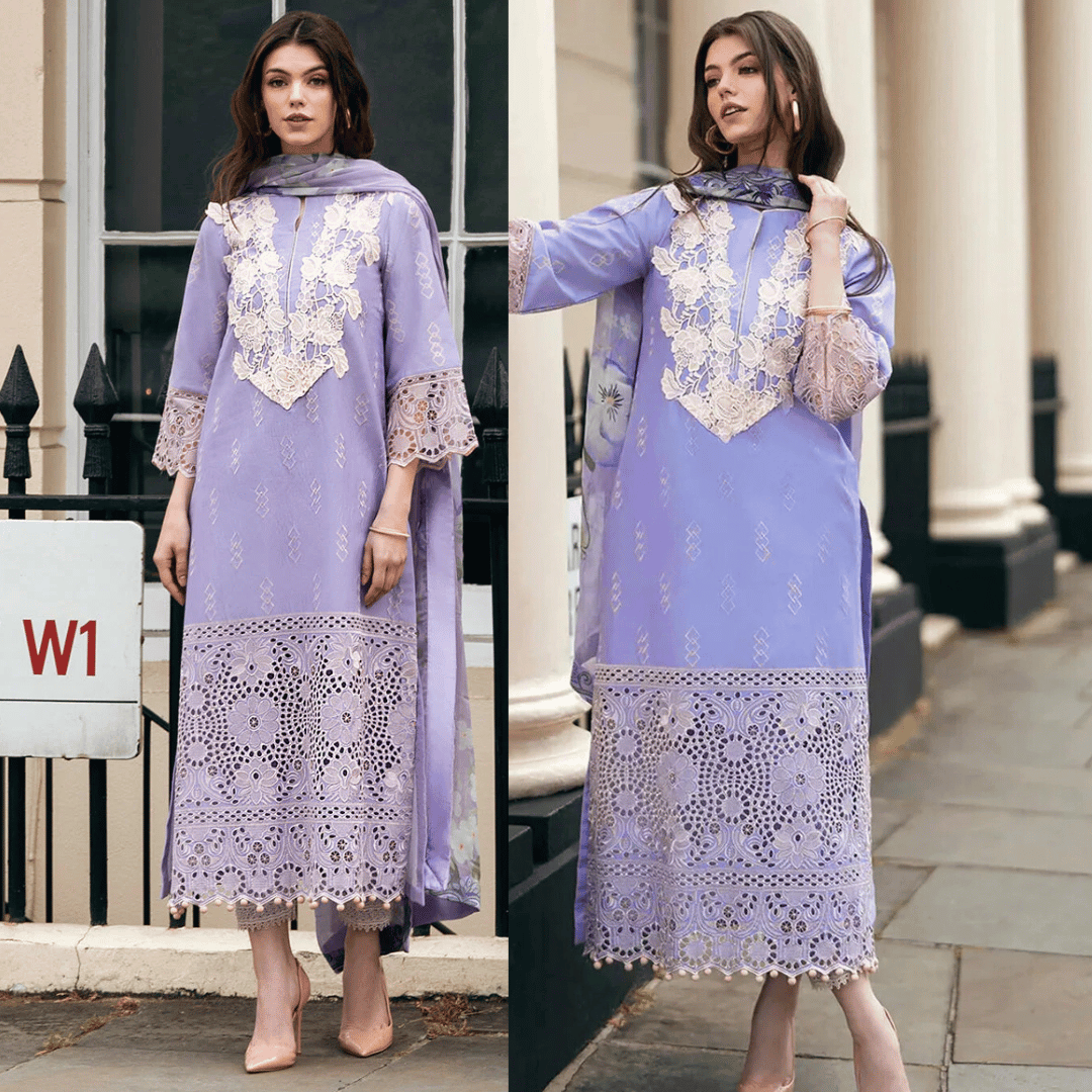 MUSHAQ Winter 3PC Chickan Kari Embroidered Dhanak Suit - VL1124