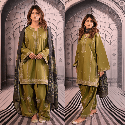 URGE-3PC DHANAK EMBROIDERED SUIT - VL1131