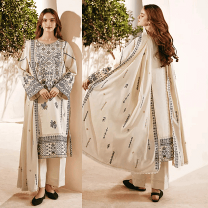 Jazmin - Winter 3PC Dhanak Embroidered Suit - VL1135