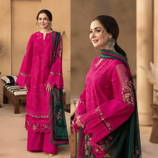 Rehan Rehar 3 Piece Embroidered Dhanak Suit - VL1151