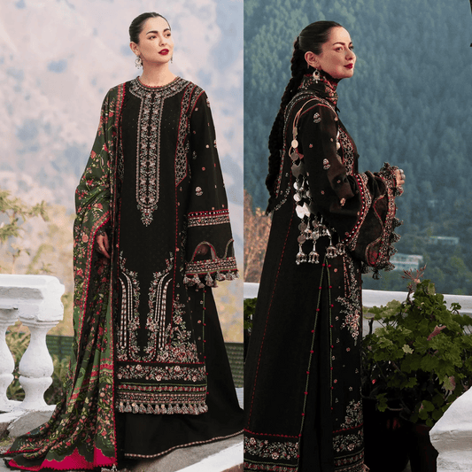 Hussain Rehar Winter Embroidered 3pc Dhanak Suite - VL1155