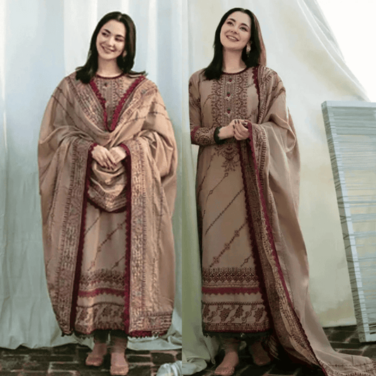 Florent - Winter 3PC Dhanak Embroidered Suit - VL1156