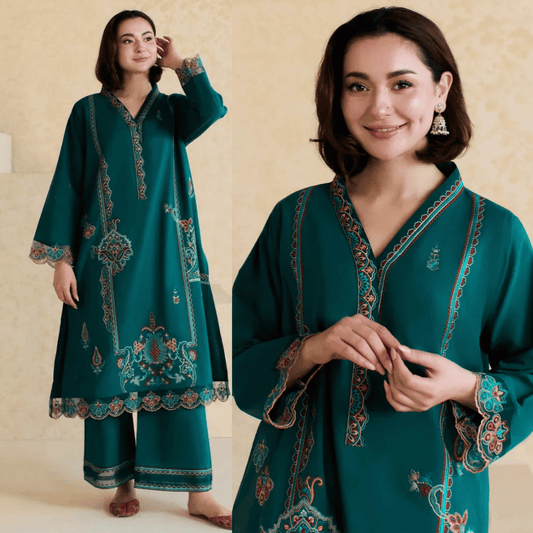 Mishkaa - Winter 2PC Dhanak Embroidered Suit - VL1159