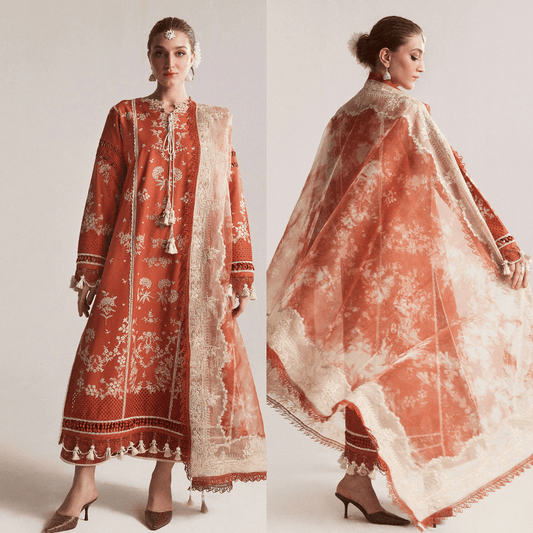 Hussain Rehar Winter Embroidered 3pc Dhanak Suite - VL1164