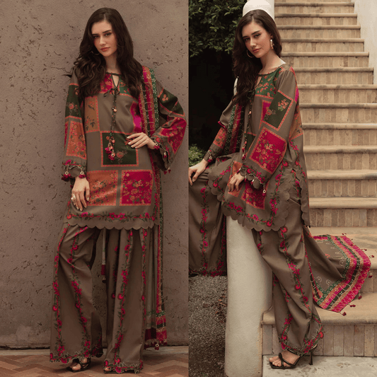 Charizma - Winter 3PC Karandi Digital Print Dress - VL1170