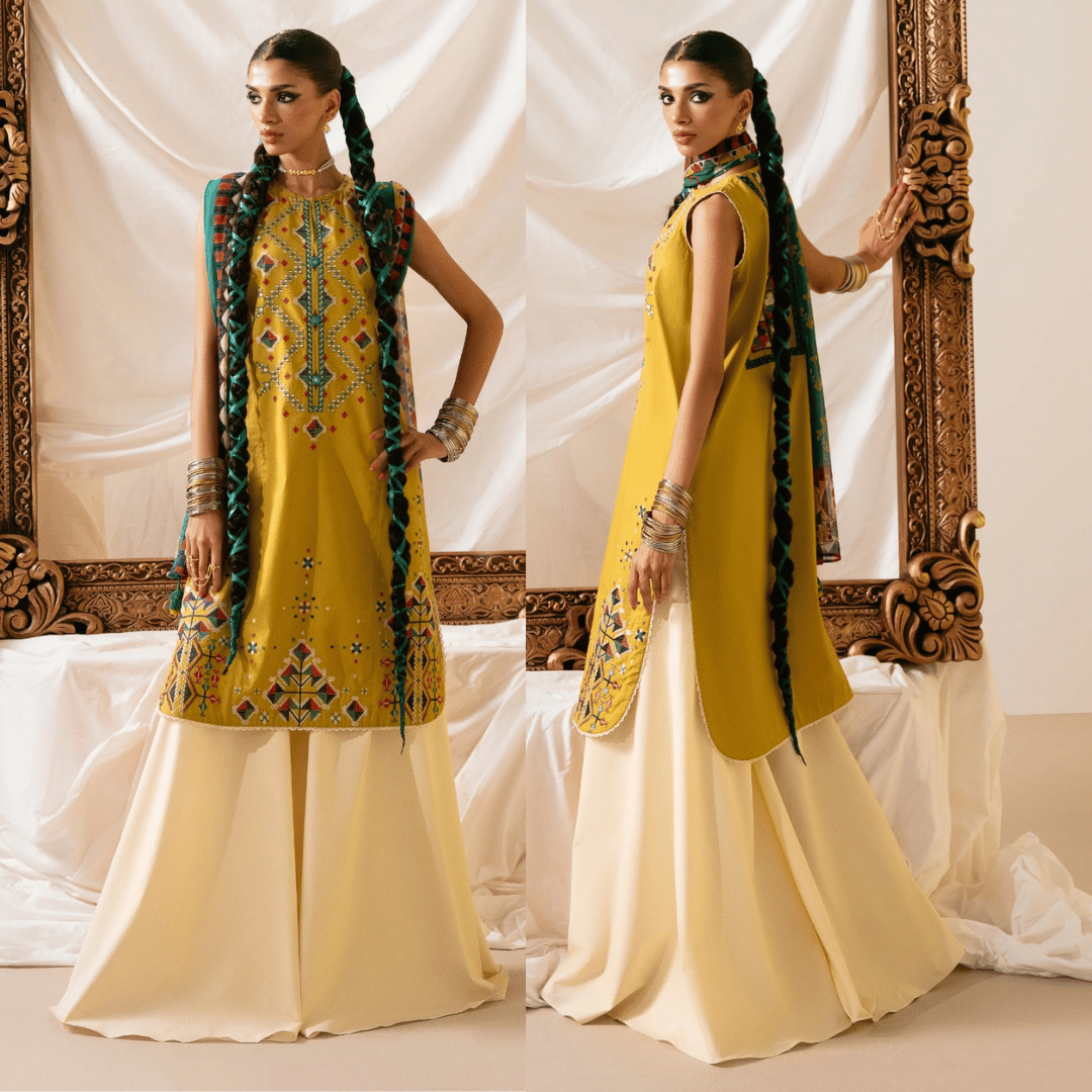 Sapphire - Dhanak 3 Piece Embroidered Dress - VL1174