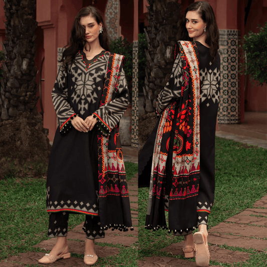 Charizma - Winter 3PC Karandi Digital Print Dress - VL1177