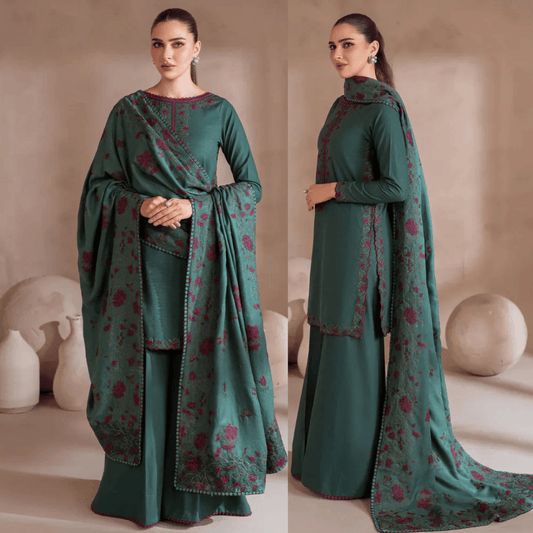 IZNIK - Winter 3PC Dhanak Embroidered Suit - VL1181