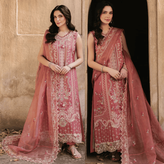 Hussain Rehar - Winter 3PC Dhanak Embroidered Suit - VL1194