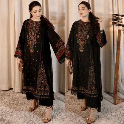 Zara Shahjahan - Winter 3PC Dhanak Embroidered Suit - VL1195