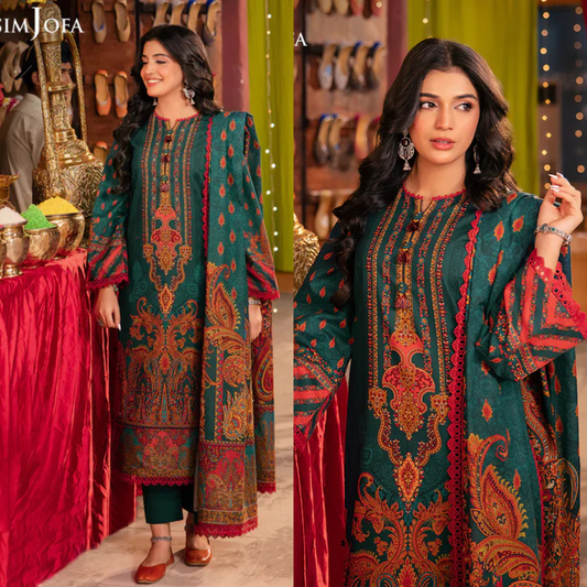 Asim Jofa - Winter 3PC Karandi Digital Print Dress - VL1200