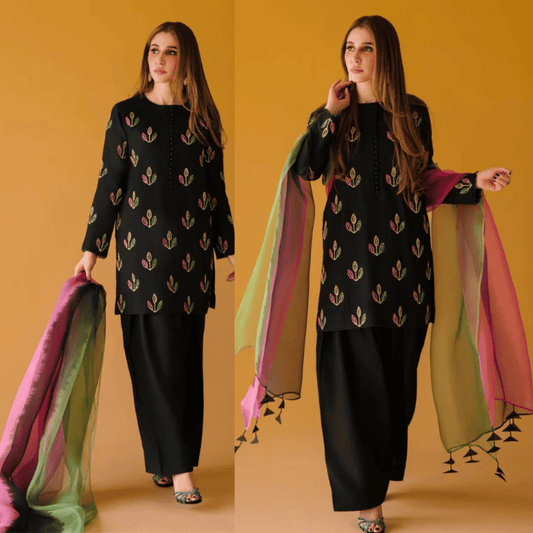 Tasawur - Khaddar 3 Piece Embroidered Dress - VL1206
