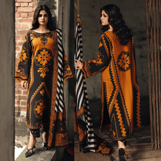 Charizma - Winter 3PC Karandi Digital Print Dress - VL1213