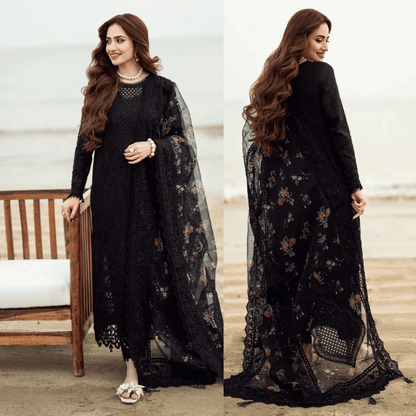 Nureh - 3PC Lawn ChickenKari Embroidered with Sequence work Suit - VL931