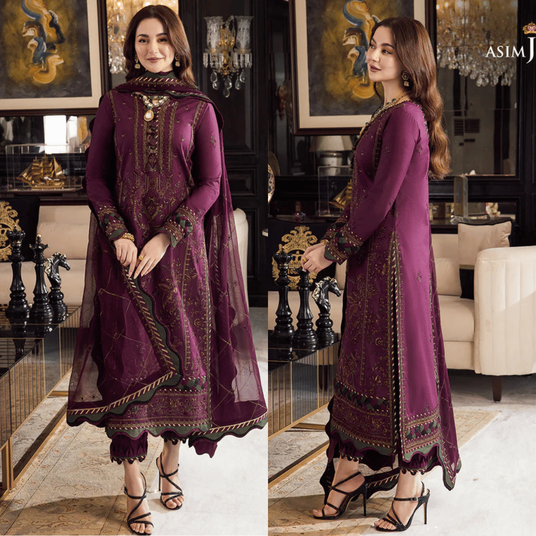 Asim Jofa, unstitched 3 piece Dhanak sequence embroidered suit - VL1024